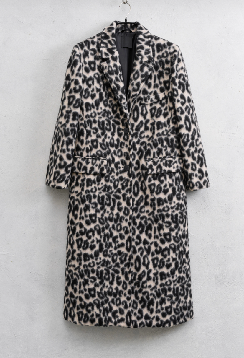 Cappotto lungo con fantasia animalier
