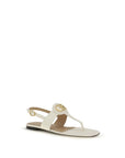 Valentino Garavani Beige Calf Leather Bos Taurus Flat Sandals