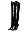 Dolce & Gabbana Black Leather Over The Knee