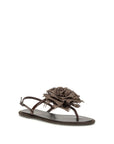 LE SILLA Brown Calf Leather Bos Taurus Flat Sandals