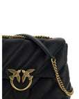 PINKO Black Calf Leather Bos Taurus Shoulder Bag