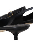 Dolce & Gabbana Black Leather Slingbacks Heels Pumps Shoes