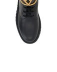 Valentino Garavani Black Calfskin Lace-Up Boots