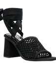 Miu Miu Black Fabric Platform Sandals
