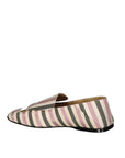 Sergio Rossi White Fabric Slip-On Loafers