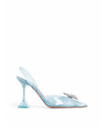 Amina Muaddi Blue Plexiglass High Heel Pumps