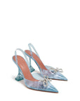 Amina Muaddi Blue Plexiglass High Heel Pumps