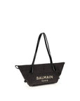 Balmain Black Raffia Shoulder Bag