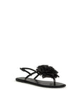 LE SILLA Black Calf Leather Bos Taurus Flat Sandals