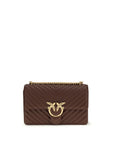 PINKO Brown Calf Leather Bos Taurus Shoulder Bag