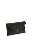 PINKO Black Calf Leather Bos Taurus Clutch Bag