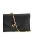 PINKO Black Calf Leather Bos Taurus Clutch Bag