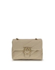 PINKO Beige Calf Leather Bos Taurus Shoulder Bag