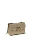 PINKO Beige Calf Leather Bos Taurus Shoulder Bag