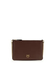 PINKO Bordeaux Calf Leather Bos Taurus Shoulder Bag