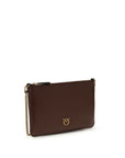 PINKO Bordeaux Calf Leather Bos Taurus Shoulder Bag