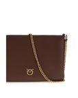 PINKO Bordeaux Calf Leather Bos Taurus Shoulder Bag