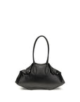 Alexander McQueen Black Calf Leather Bos Taurus Shoulder Bag