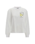 Ganni White Cotton Long Sleeve T-Shirt