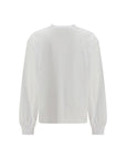 Ganni White Cotton Long Sleeve T-Shirt