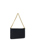 PINKO Black Calf Leather Bos Taurus Shoulder Bag