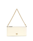 PINKO White Calf Leather Bos Taurus Shoulder Bag