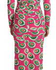 Dolce & Gabbana Pink Silk Cup Cake Sheath Stretch Dress