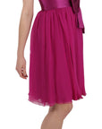 Dolce & Gabbana Fuchsia Pink Bow Silk Sleeveless Dress