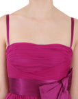 Dolce & Gabbana Fuchsia Pink Bow Silk Sleeveless Dress