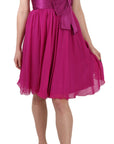 Dolce & Gabbana Fuchsia Pink Bow Silk Sleeveless Dress