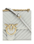 PINKO Gray Calf Leather Bos Taurus Shoulder Bag