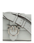PINKO Gray Calf Leather Bos Taurus Shoulder Bag