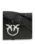 PINKO Black Calf Leather Bos Taurus Shoulder Bag