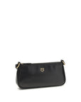 PINKO Black Calf Leather Bos Taurus Shoulder Bag