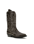 Ganni Brown Polyurethane Lace-Up Boots