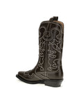 Ganni Brown Polyurethane Lace-Up Boots