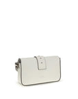 PINKO White Calf Leather Bos Taurus Shoulder Bag