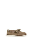 PINKO Beige Calf Leather Bos Taurus Slip-On Loafers