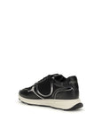 PINKO Black Calf Leather Bos Taurus Athletic Sneakers