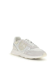 PINKO White Calf Leather Bos Taurus Athletic Sneakers