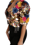 Dolce & Gabbana Crystal Sequined Floral Jacket Coat