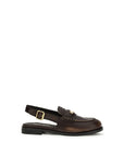 Miu Miu Brown Calf Leather Bos Taurus Slip-On Loafers