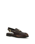 Miu Miu Brown Calf Leather Bos Taurus Slip-On Loafers