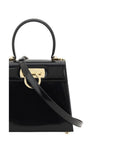 Ferragamo Black Calf Leather Bos Taurus Handbag