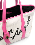 Palm Angels White Canvas Tote Bag
