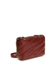 PINKO Bordeaux Calf Leather Bos Taurus Shoulder Bag