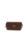 PINKO Brown Calf Leather Bos Taurus Shoulder Bag