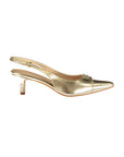Twinset Gold Leather Women's Sandal