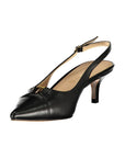 Twinset Black Leather Women Sandal