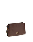 PINKO Brown Calf Leather Bos Taurus Shoulder Bag
